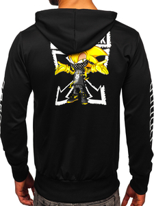 Sweat-shirt imprimé à capuche pour homme noir Bolf HM611