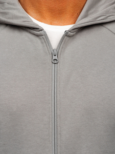 Sweat-shirt à capuche avec fermeture en coton organique pour homme gris 4F BLM011