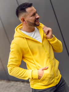 Sweat-shirt à capuche pour homme jaune Bolf 2008A