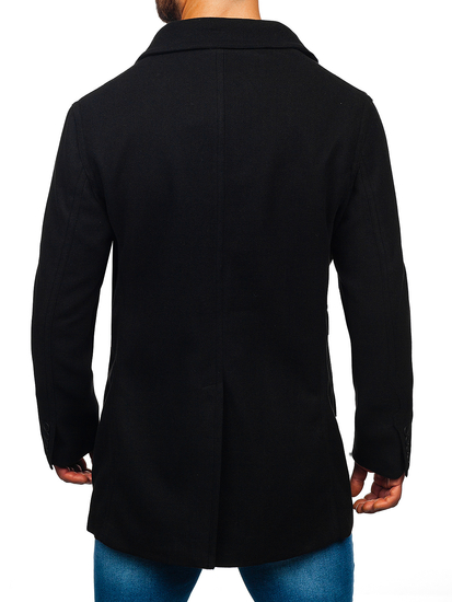 Homme Manteau d'hiver croisé courte Noir Bolf 11Z8215A2