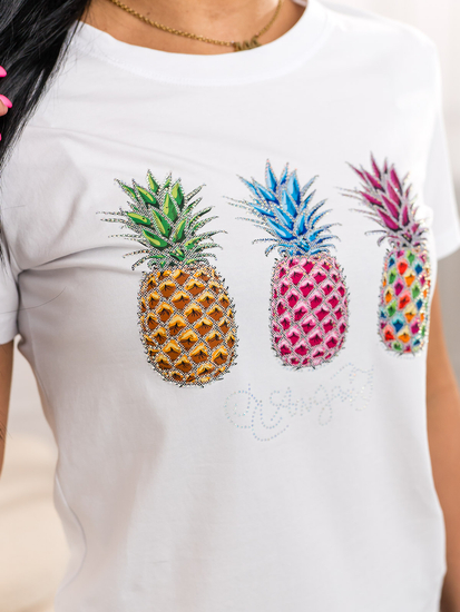 Femme T-shirt imprimé Blanc Bolf 95T2522