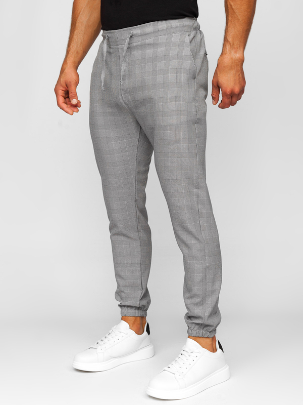 Homme Pantalon jogger à carreaux Gris Bolf 0066