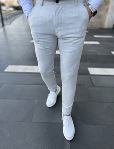 Homme Pantalon à carreaux Gris Bolf 0041