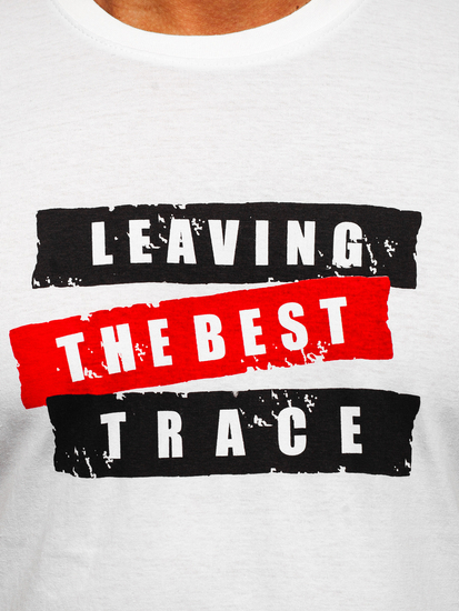 Tee-shirt en coton pour homme blanc Bolf 14514