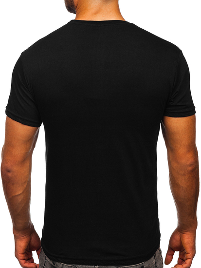 T-shirt homme en coton noir avec imprimé Bolf 1173