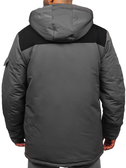 Homme Blouson d'hiver à capuche Graphite Bolf 22M322