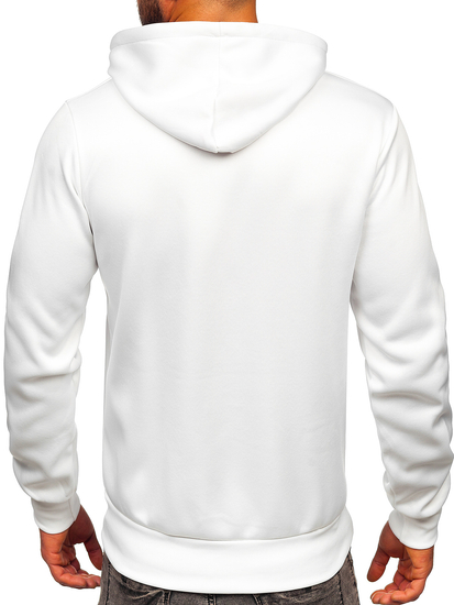 Sweat-shirt imprimé à capuche pour homme blanc Bolf HM563