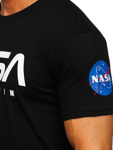 Tee-shirt en coton imprimé pour homme noir Bolf 14401