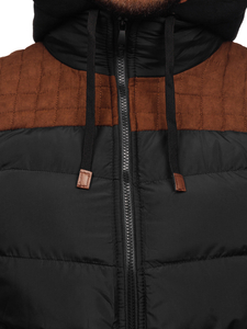 Gilet matelassé à capuche pour homme noir Bolf B5382