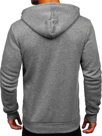 Sweat-shirt avec fermeture à capuche pour homme gris foncé Bolf HW2787