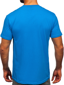 Tee-shirt en coton imprimé pour homme bleu clair Bolf 14720