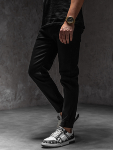 Homme Pantalon de jogging en jean Noir Bolf 8162A1