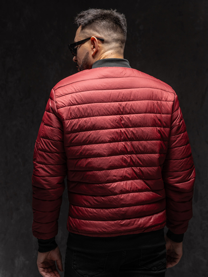 Homme Blouson de transition bomber matelassé Bordeaux Bolf MY-02A1