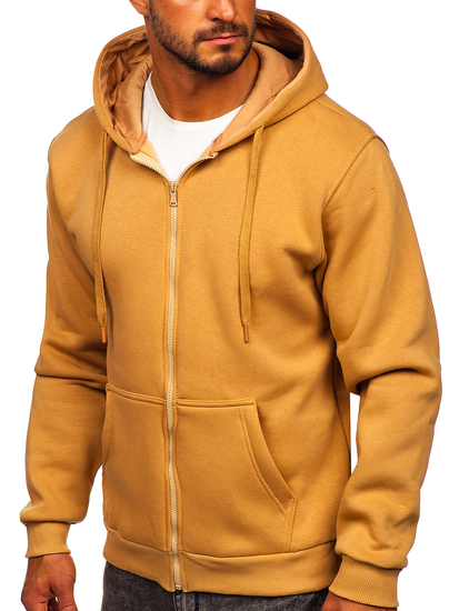 Sweat-shirt brun zippé à capuche pour homme Bolf 2008 