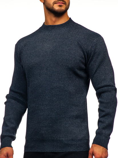 Homme Col roulé basique Bleu foncé Bolf S8727