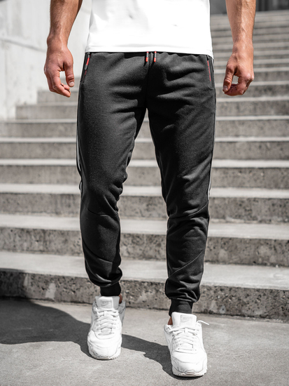 Homme Pantalon de jogging cargo Noir Bolf K10338A