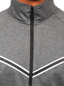 Sweat-shirt à col montant avec fermeture pour homme graphite Bolf B062