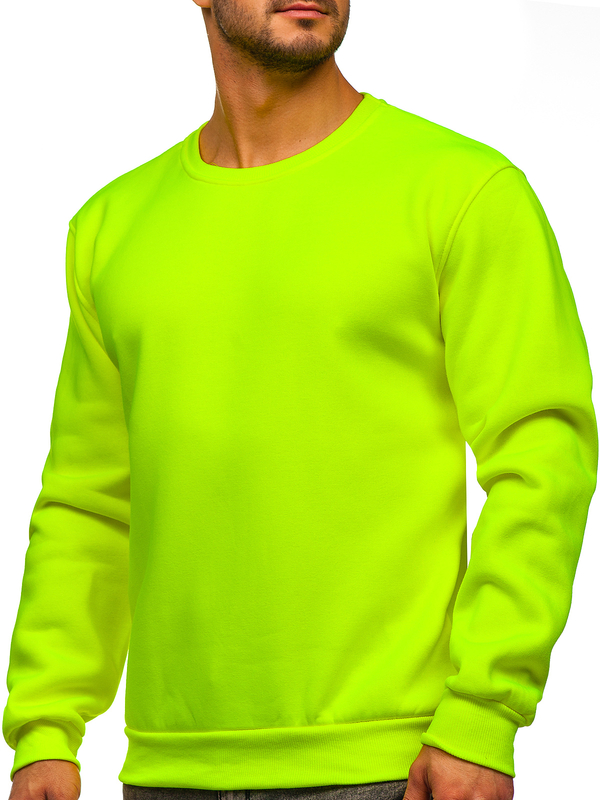Sweat-shirt jaune-fluo sans capuche pour homme Bolf 2001