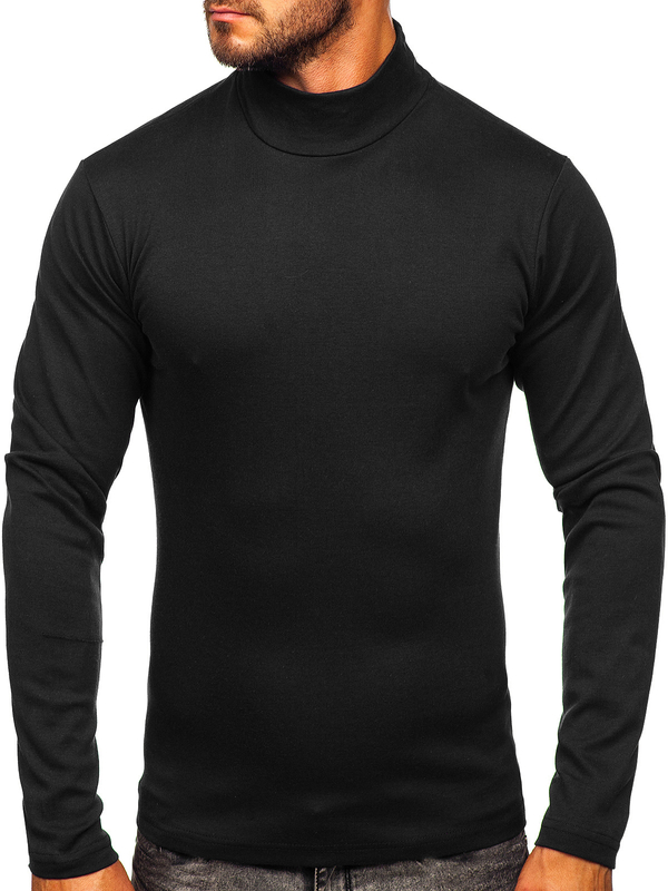 Pull col roulé basic pour homme noir Bolf 145348