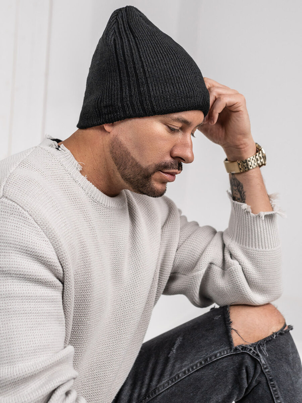 Homme Bonnet d'hiver chaud Noir Bolf 387074