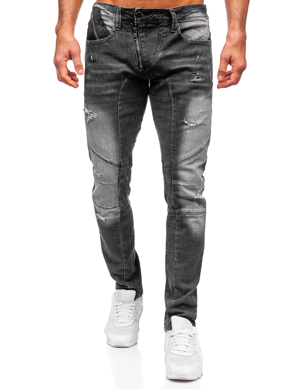 Homme Pantalon en jean slim fit Noir Bolf MP0045N