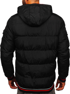 Blouson d'hiver matelassé réversible pour homme noir-rouge Bolf 7410