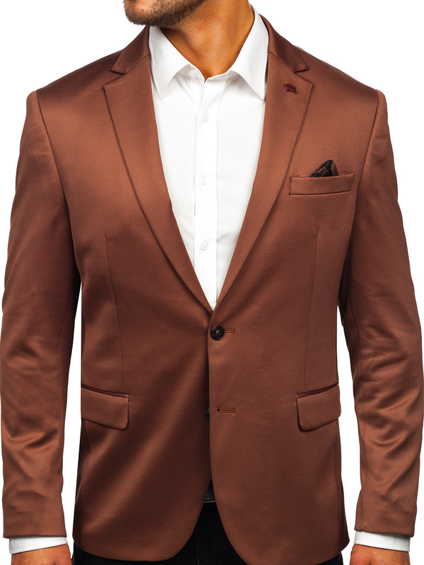 Homme Veste de costume élégante Marron Bolf 022