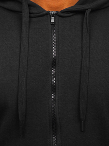 Sweat-shirt noir zippé à capuche pour homme Bolf 2008 