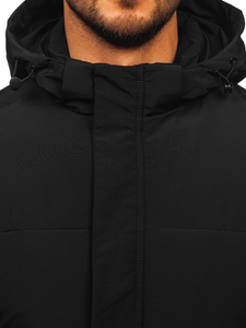 Homme Blouson d'hiver longue matelassée Noir Bolf 31M5009