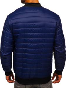 Blouson bomber de transition matelassé pour homme bleu foncé Bolf MY-02A