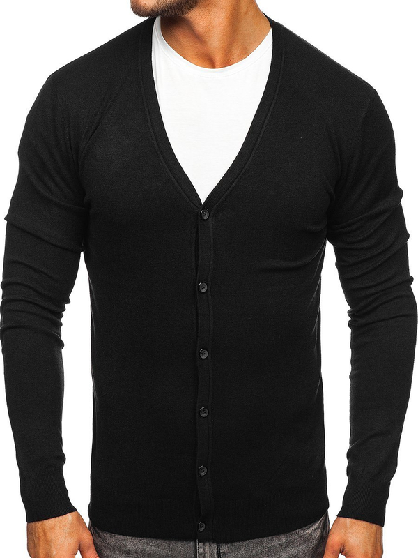 Pull pour homme noir zippé Bolf YY06