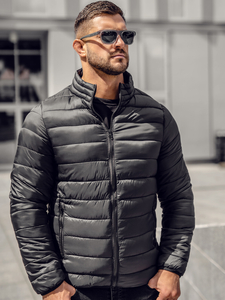 Homme Blouson de transition matelassé Noir Bolf LY33A