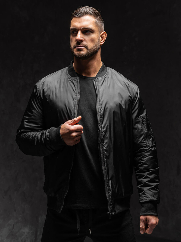 Homme Blouson bomber de transition Noir Bolf AK95A1
