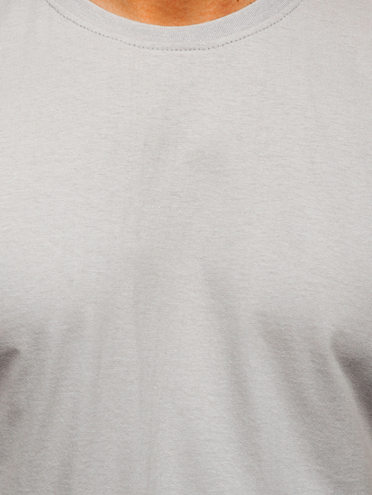 T-shirt homme en coton gris uni Bolf 192397