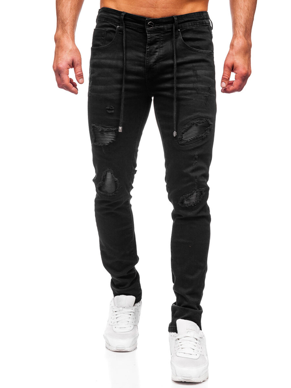 Homme Pantalon en jean regular fit Noir Bolf MP0100N