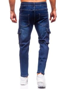 Homme Pantalon en jean cargo Bleu foncé Bolf 8135