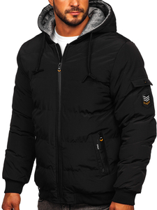 Blouson d'hiver matelassé pour homme noir Bolf 7408