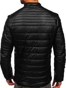 Blouson en cuir biker pour homme noir Bolf EX940