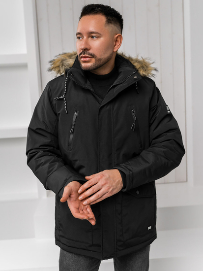 Homme Blouson d'hiver parka alaska Noir Bolf WX032A1