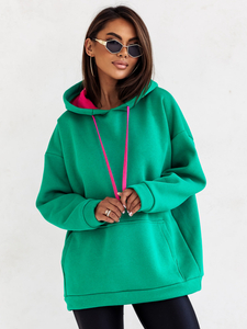 Sweat à capuche kangourou pour femme vert Bolf 82131