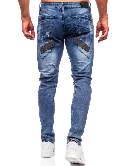 Homme Pantalon en jean slim fit Bleu foncé Bolf MP0045B