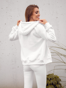 Sweat-shirt à capuche pour femme blanc Bolf W03B