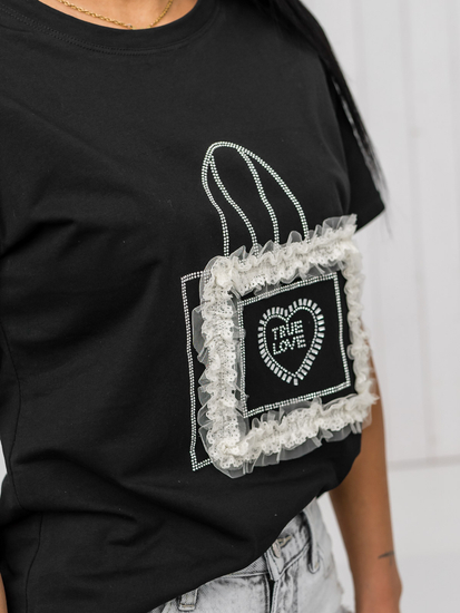 Femme T-shirt imprimé Noir Bolf 97T2102