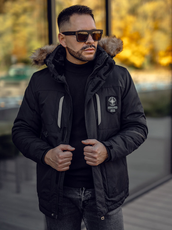 Homme Blouson d'hiver Noir Bolf 1827A2