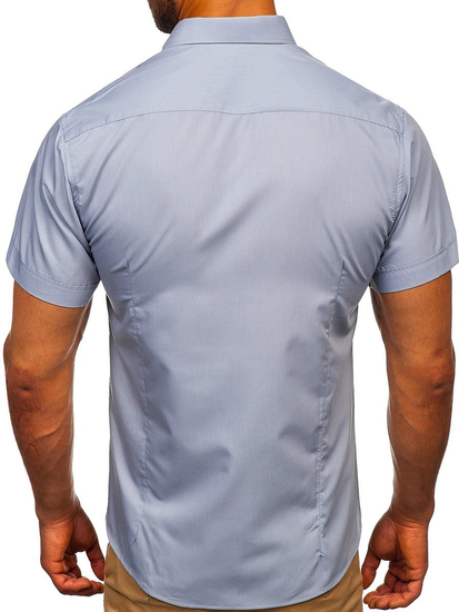 Chemise gris pour homme à manches courtes Bolf 7501   