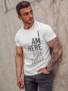 Tee-shirt en coton imprimé pour homme blanc Bolf 0404TA