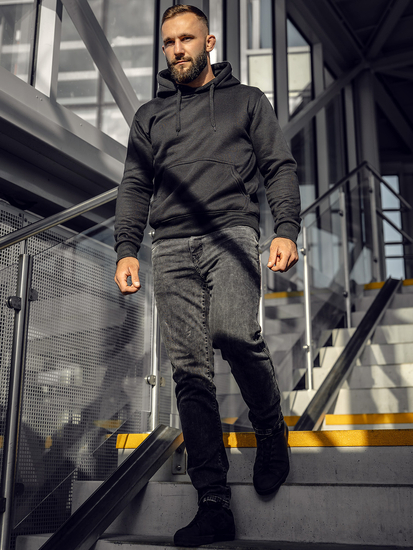 Sweat à capuche homme noir Bolf MB001A2