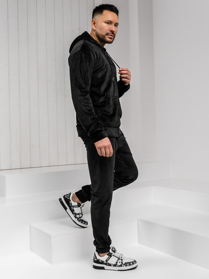 Homme Survêtement en velours à capuche Noir Bolf 8C1538A1