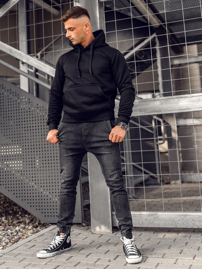 Sweat à capuche homme noir Bolf MB001A