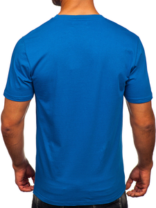 Homme T-shirt imprimé en coton Bleu Bolf MPO3452